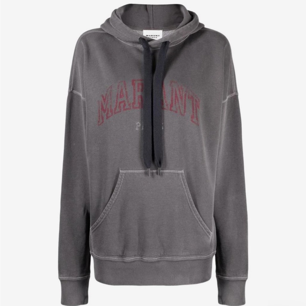 ISABEL MARANT EUC Miley Faded Black Hooded Sweatshirt Hoodie Hoody L